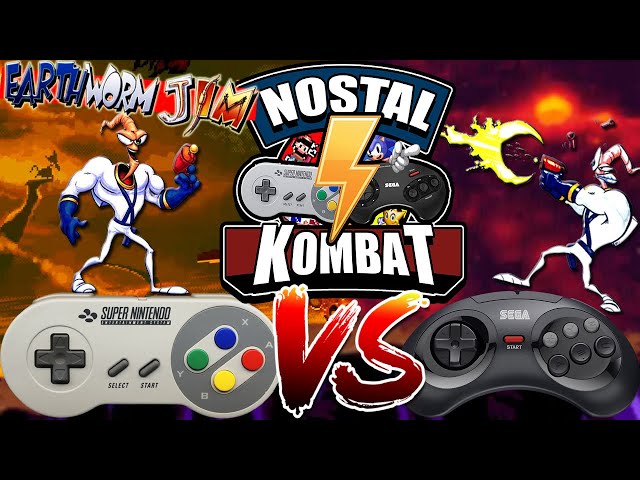 O Melhor Earthworm Jim? Nostal Kombat - Snes vs Mega Drive 